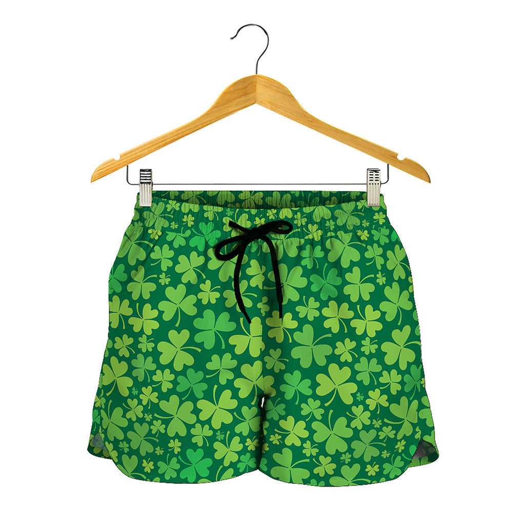 Shamrock Leaf St. Patrick's Day Print Women's Shorts