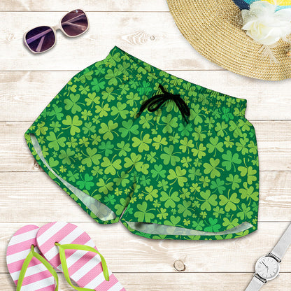 Shamrock Leaf St. Patrick's Day Print Women's Shorts