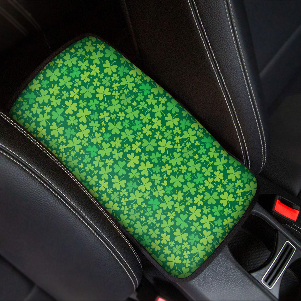 Shamrock Leaf St. Patrick's Day Print Car Center Console Cover