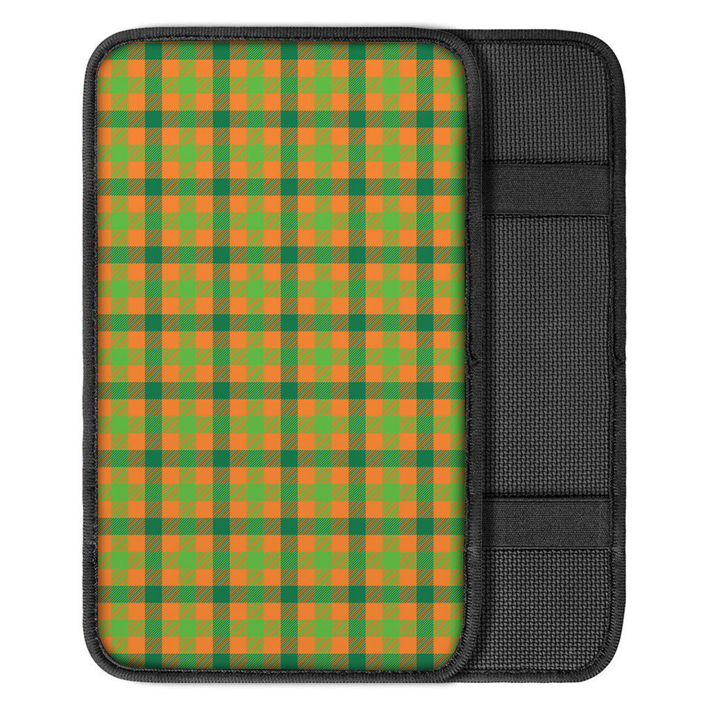 Shamrock Plaid Saint Patrick's Day Print Car Center Console Cover