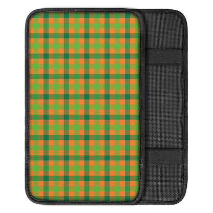 Shamrock Plaid Saint Patrick's Day Print Car Center Console Cover