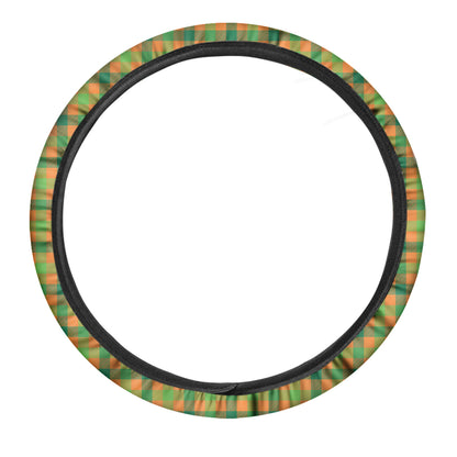 Shamrock Plaid Saint Patrick's Day Print Car Steering Wheel Cover