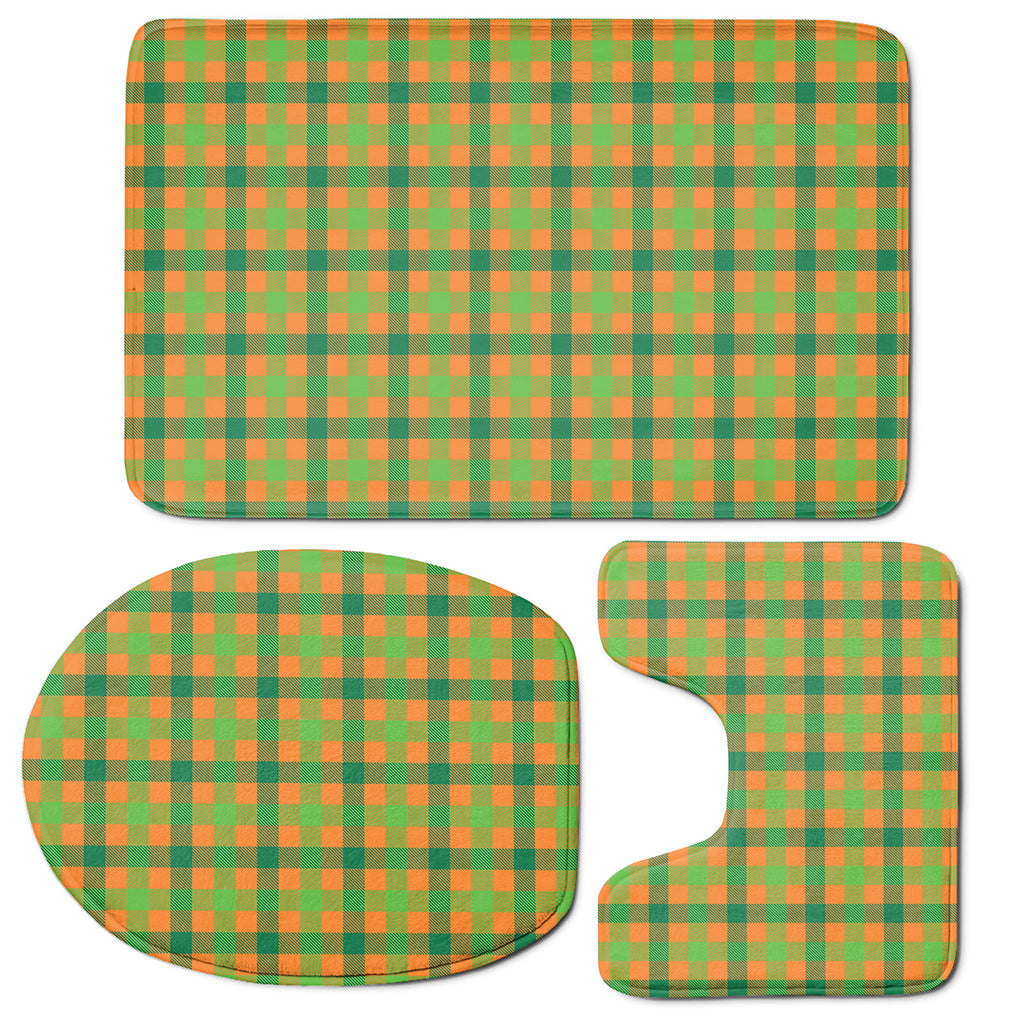 Shamrock Plaid Saint Patrick's Day Print 3 Piece Bath Mat Set