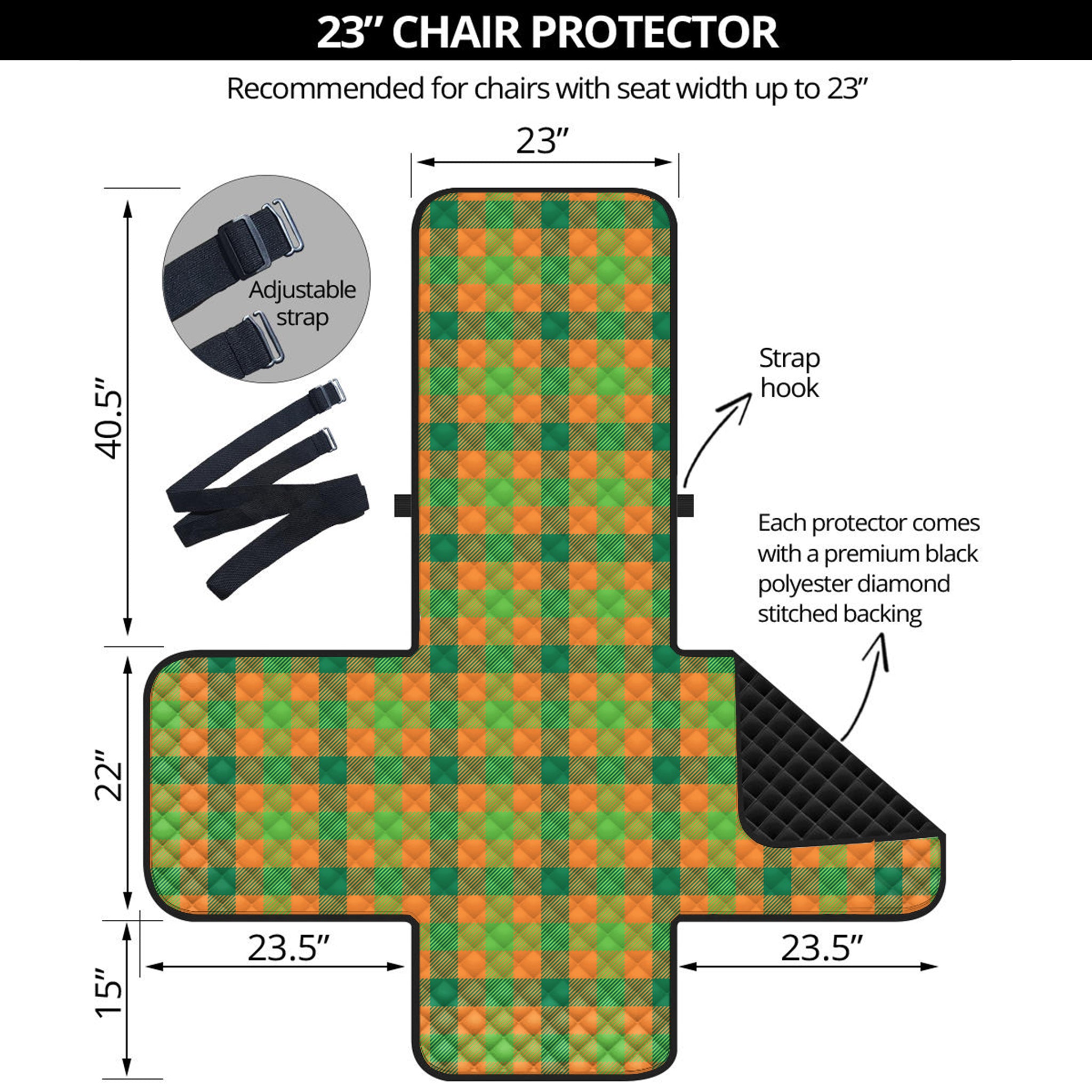 Shamrock Plaid Saint Patrick's Day Print Armchair Protector