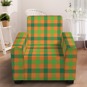 Shamrock Plaid Saint Patrick's Day Print Armchair Slipcover