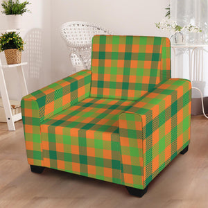 Shamrock Plaid Saint Patrick's Day Print Armchair Slipcover