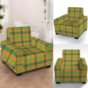 Shamrock Plaid Saint Patrick's Day Print Armchair Slipcover