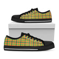 Shamrock Plaid Saint Patrick's Day Print Black Low Top Sneakers