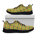 Shamrock Plaid Saint Patrick's Day Print Black Running Shoes
