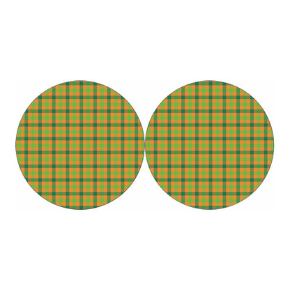 Shamrock Plaid Saint Patrick's Day Print Car Coasters