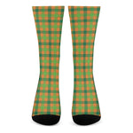 Shamrock Plaid Saint Patrick's Day Print Crew Socks