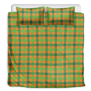 Shamrock Plaid Saint Patrick's Day Print Duvet Cover Bedding Set