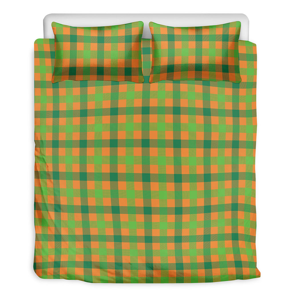 Shamrock Plaid Saint Patrick's Day Print Duvet Cover Bedding Set