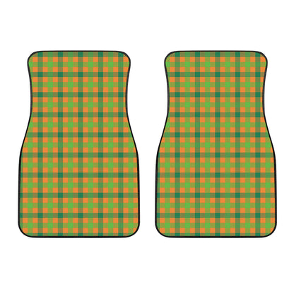 Shamrock Plaid Saint Patrick's Day Print Front Car Floor Mats
