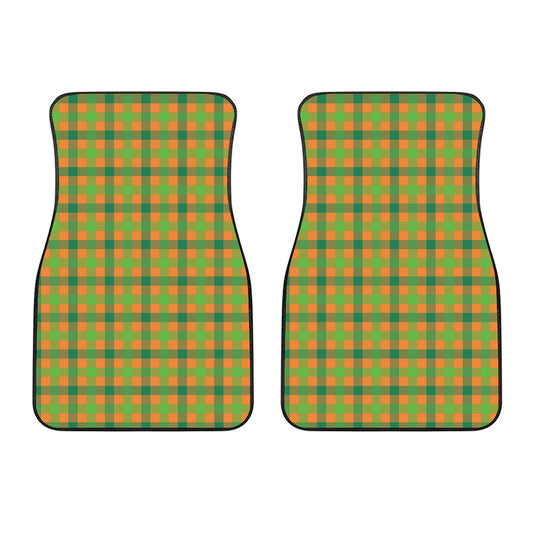 Shamrock Plaid Saint Patrick's Day Print Front Car Floor Mats