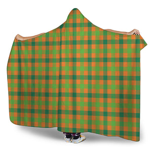 Shamrock Plaid Saint Patrick's Day Print Hooded Blanket