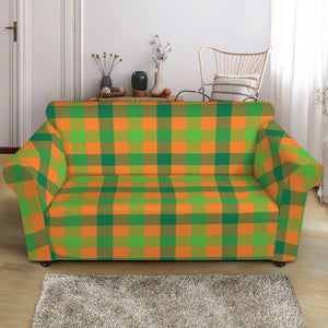 Shamrock Plaid Saint Patrick's Day Print Loveseat Slipcover