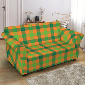 Shamrock Plaid Saint Patrick's Day Print Loveseat Slipcover