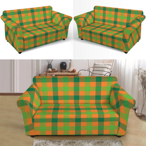 Shamrock Plaid Saint Patrick's Day Print Loveseat Slipcover