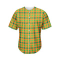 Shamrock Plaid Saint Patrick's Day Print Men's Baseball Jersey