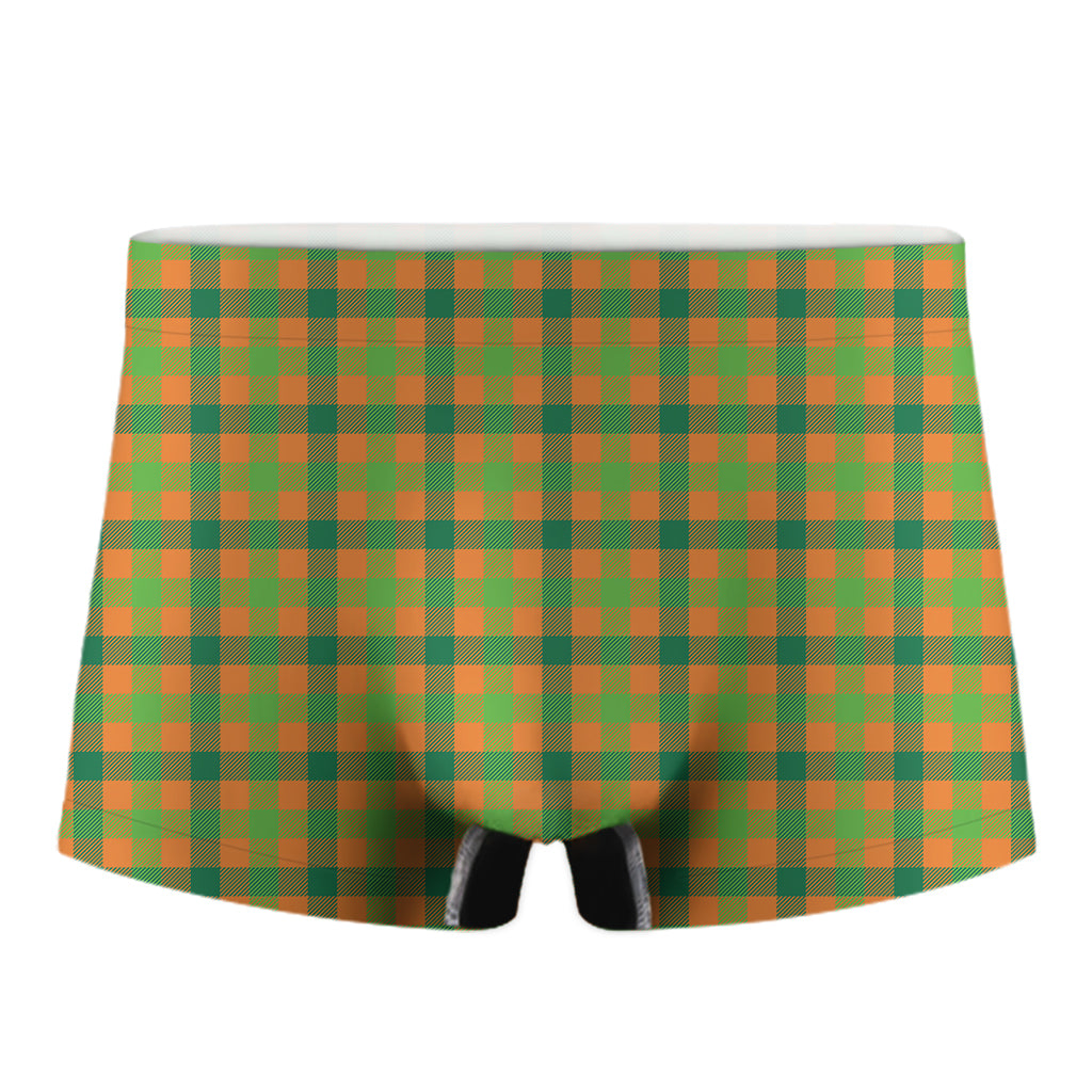 Shamrock Plaid Saint Patrick's Day Print Men's Boxer Briefs