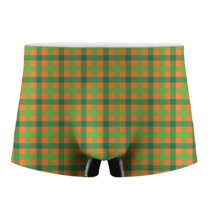 Shamrock Plaid Saint Patrick's Day Print Men's Boxer Briefs