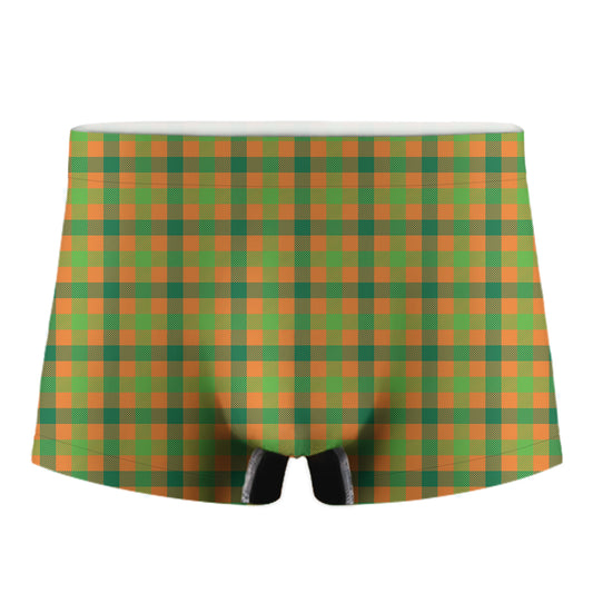 Shamrock Plaid Saint Patrick's Day Print Men's Boxer Briefs