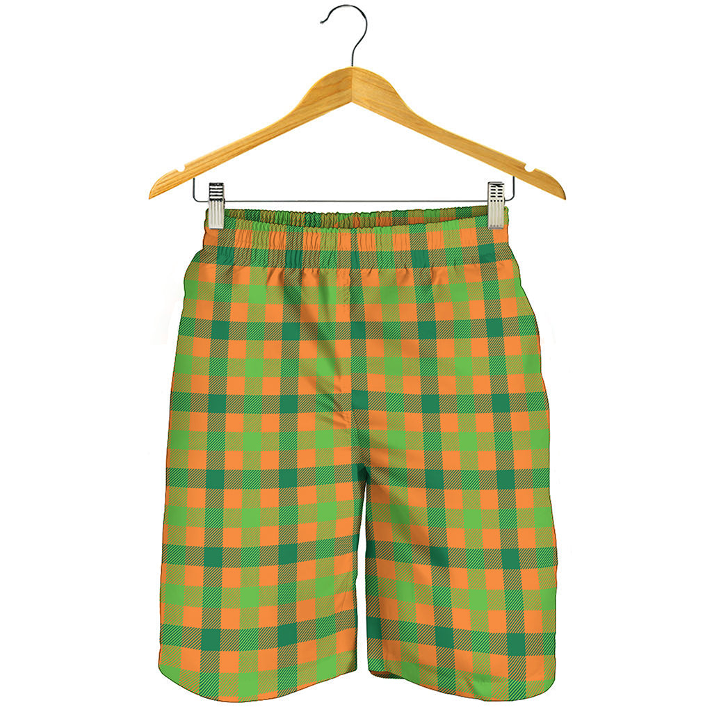 Shamrock Plaid Saint Patrick's Day Print Men's Shorts