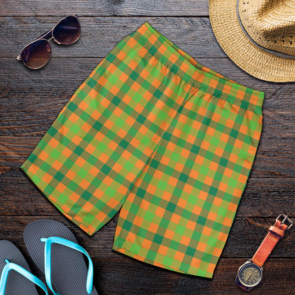 Shamrock Plaid Saint Patrick's Day Print Men's Shorts