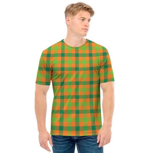 Shamrock Plaid Saint Patrick's Day Print Men's T-Shirt