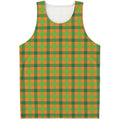 Shamrock Plaid Saint Patrick's Day Print Men's Tank Top