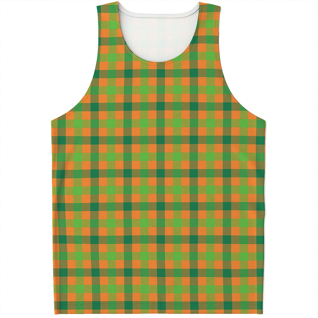 Shamrock Plaid Saint Patrick's Day Print Men's Tank Top