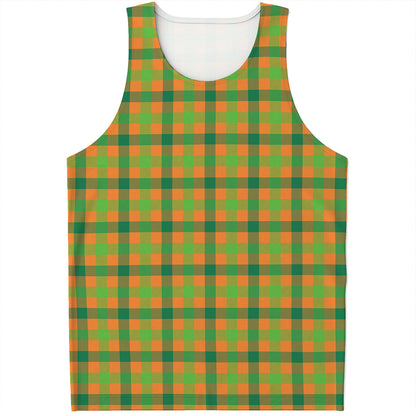 Shamrock Plaid Saint Patrick's Day Print Men's Tank Top