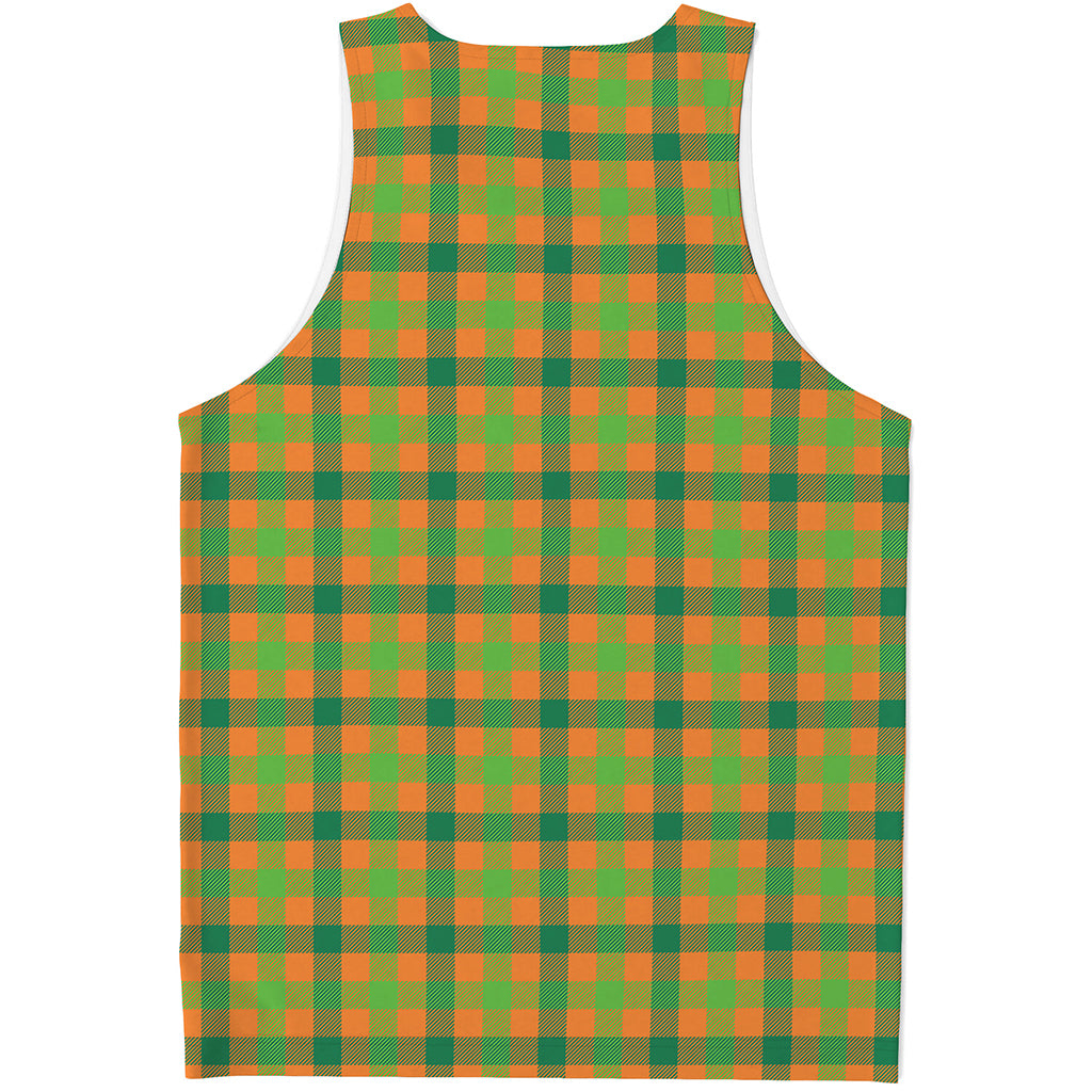Shamrock Plaid Saint Patrick's Day Print Men's Tank Top