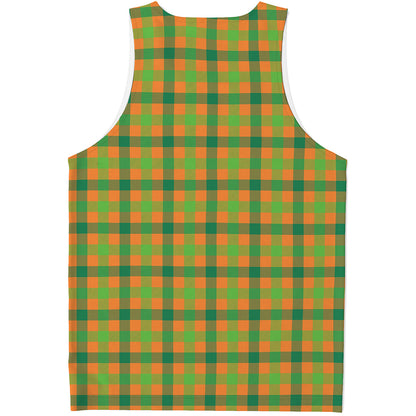 Shamrock Plaid Saint Patrick's Day Print Men's Tank Top