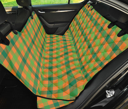 Shamrock Plaid Saint Patrick's Day Print Pet Car Back Seat Cover