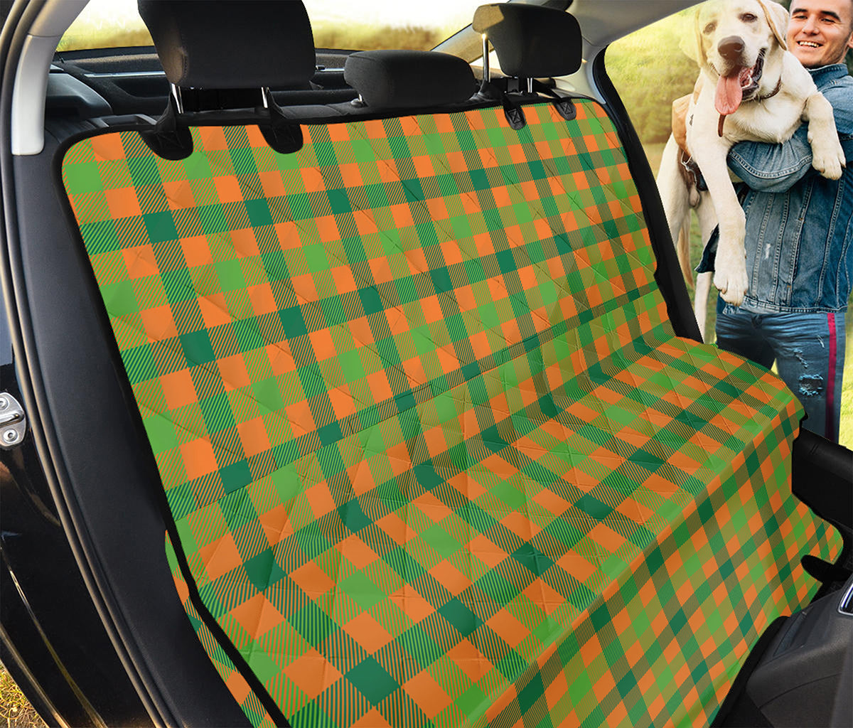 Shamrock Plaid Saint Patrick's Day Print Pet Car Back Seat Cover