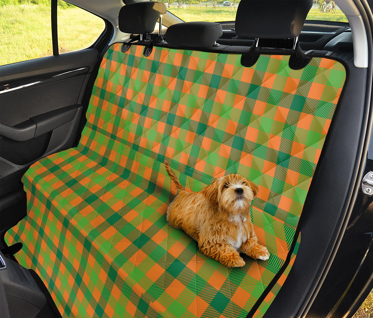 Shamrock Plaid Saint Patrick's Day Print Pet Car Back Seat Cover