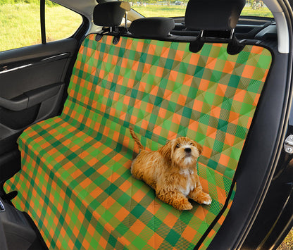 Shamrock Plaid Saint Patrick's Day Print Pet Car Back Seat Cover