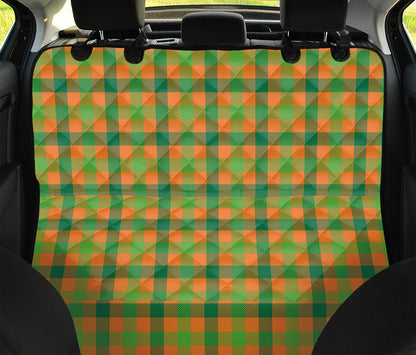 Shamrock Plaid Saint Patrick's Day Print Pet Car Back Seat Cover