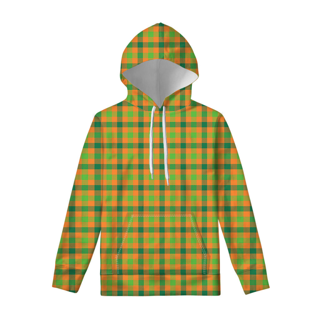 Shamrock Plaid Saint Patrick's Day Print Pullover Hoodie