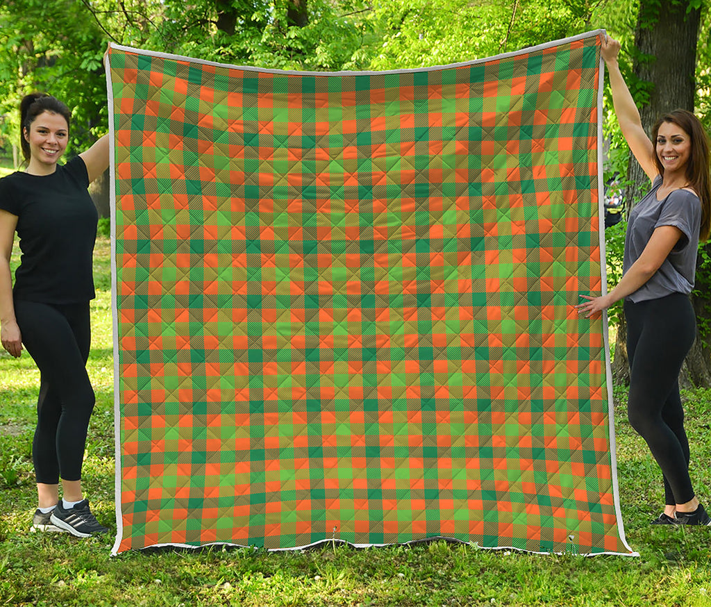 Shamrock Plaid Saint Patrick's Day Print Quilt