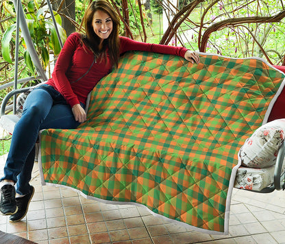 Shamrock Plaid Saint Patrick's Day Print Quilt