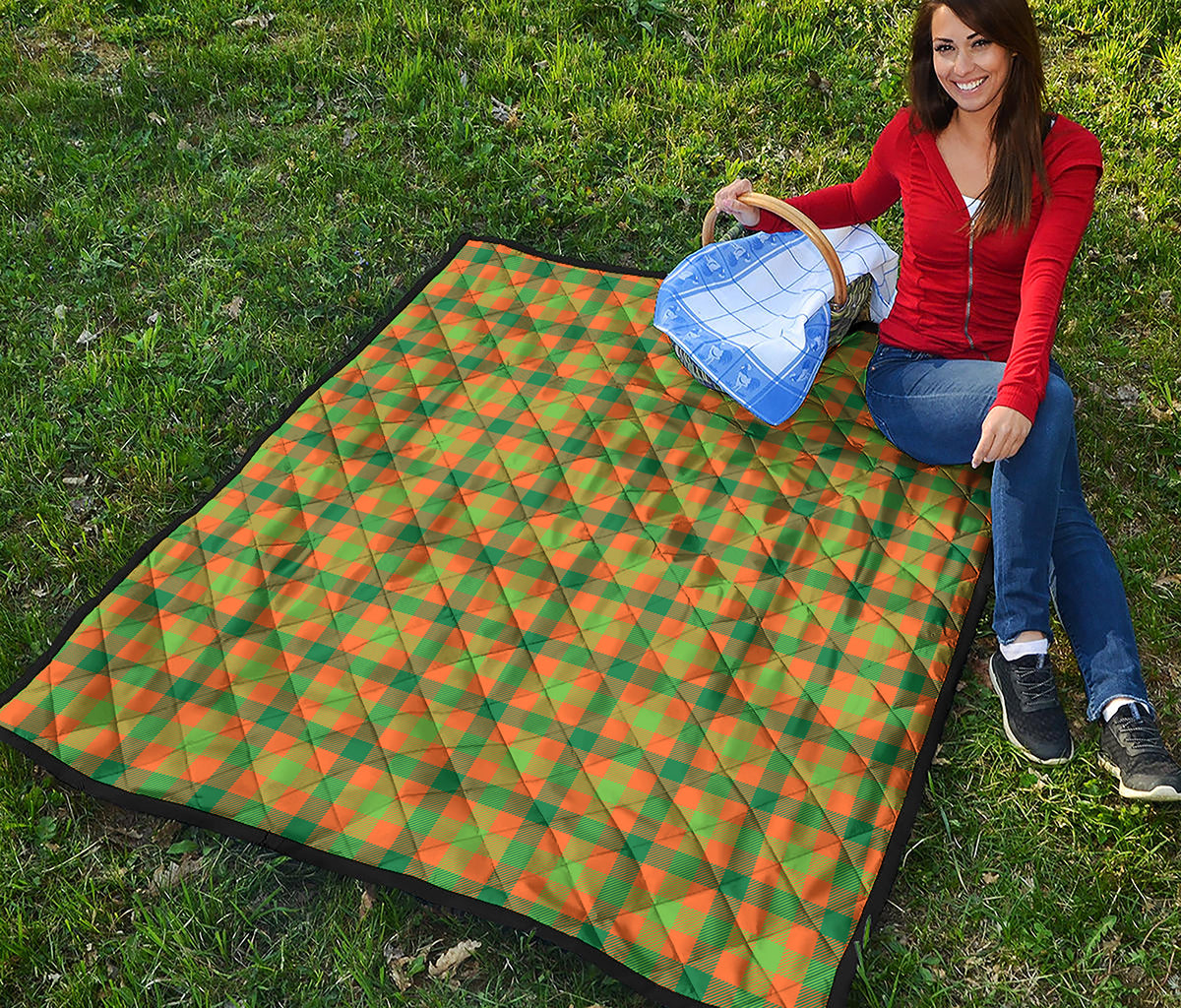 Shamrock Plaid Saint Patrick's Day Print Quilt