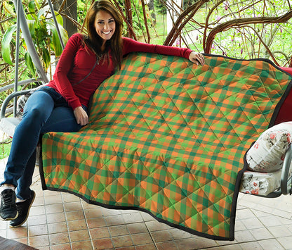 Shamrock Plaid Saint Patrick's Day Print Quilt