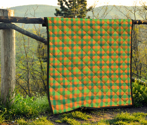 Shamrock Plaid Saint Patrick's Day Print Quilt