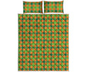 Shamrock Plaid Saint Patrick's Day Print Quilt Bed Set