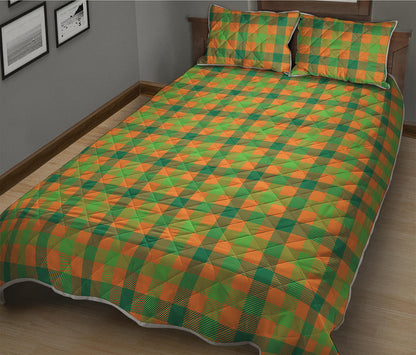 Shamrock Plaid Saint Patrick's Day Print Quilt Bed Set