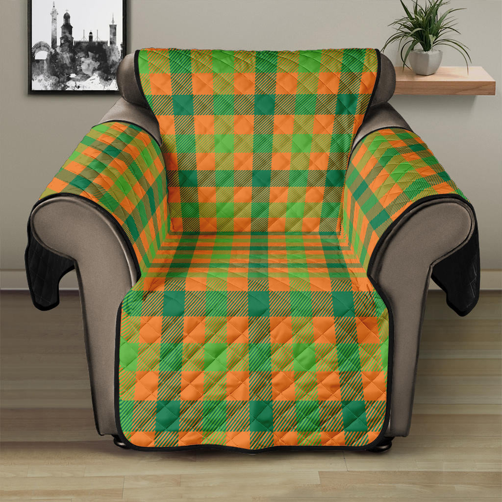 Shamrock Plaid Saint Patrick's Day Print Recliner Protector