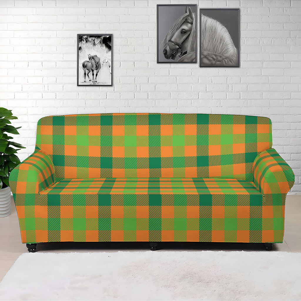 Shamrock Plaid Saint Patrick's Day Print Sofa Cover